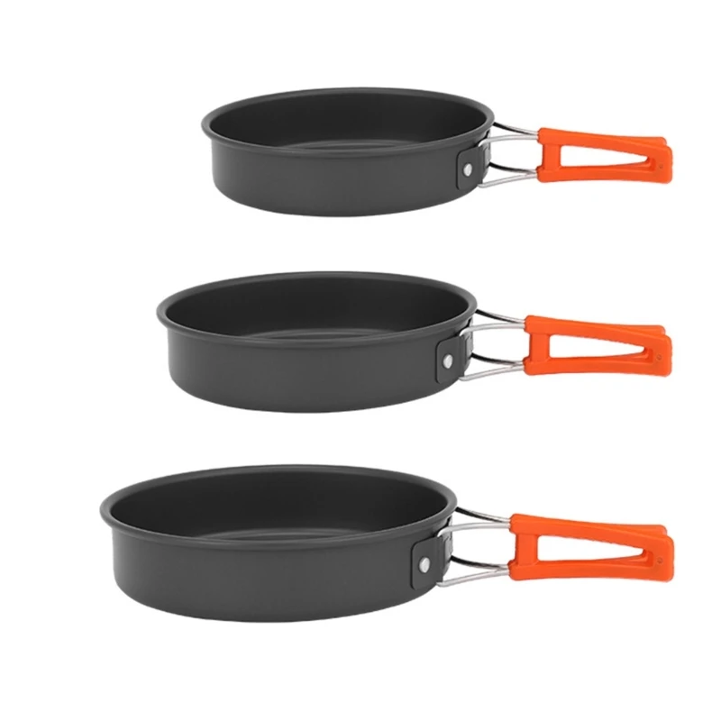 Camping Cooking Set Non Stick - Portable Frying Pan with Storage Bag