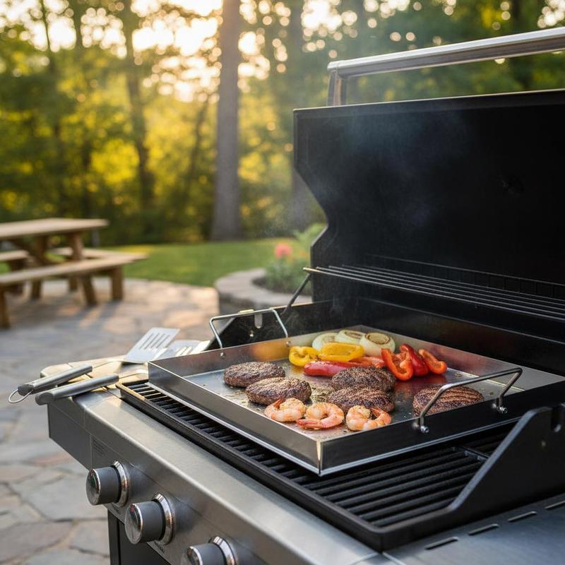 Camping Outdoor Cooking Set - Universal Flat Top Griddle 18x16 Inch