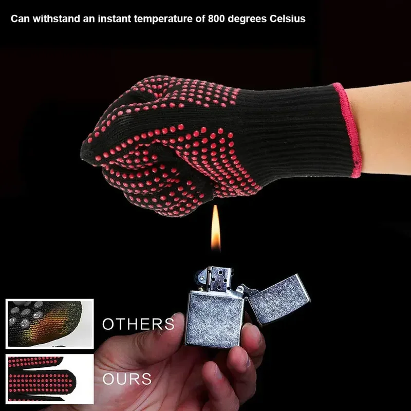 Camping Cooking Device - 1 Pair Non-Slip Silicone BBQ Gloves