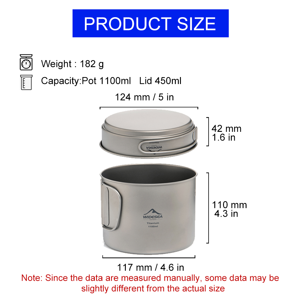 Widesea Ultralight Titanium Ca - Camping Cooking Pot Set recension och pris