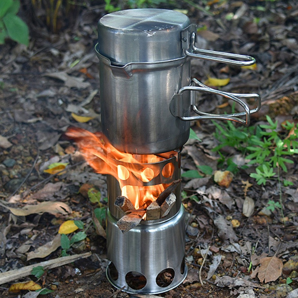 Durable Stainless Steel Campin - Camping Outdoor Cooking Set recension och pris