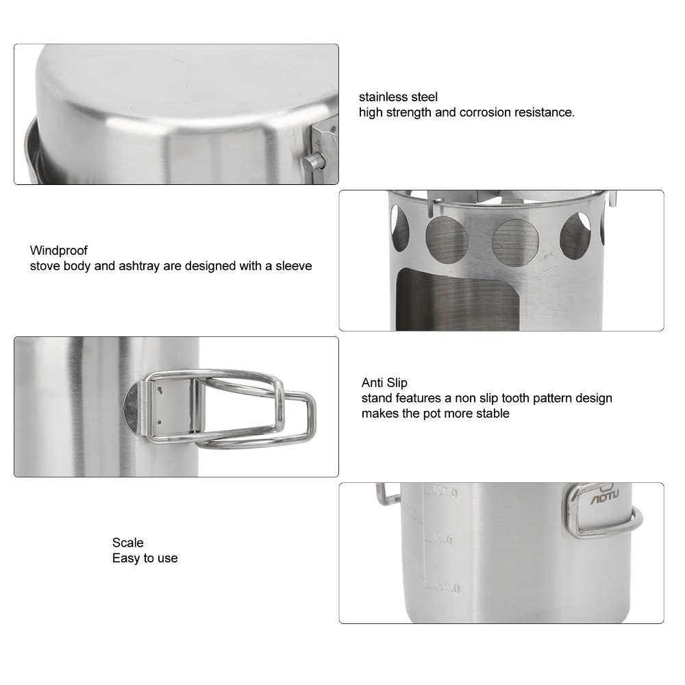 Durable Stainless Steel Campin - Camping Cooking Sets recension och pris