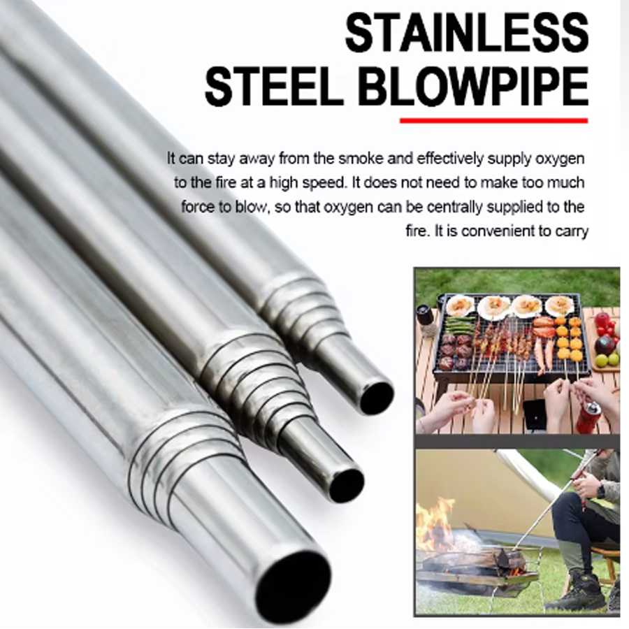 Stainless Steel Blowpipe Pocke - Camping Hiking Cooking recension och pris