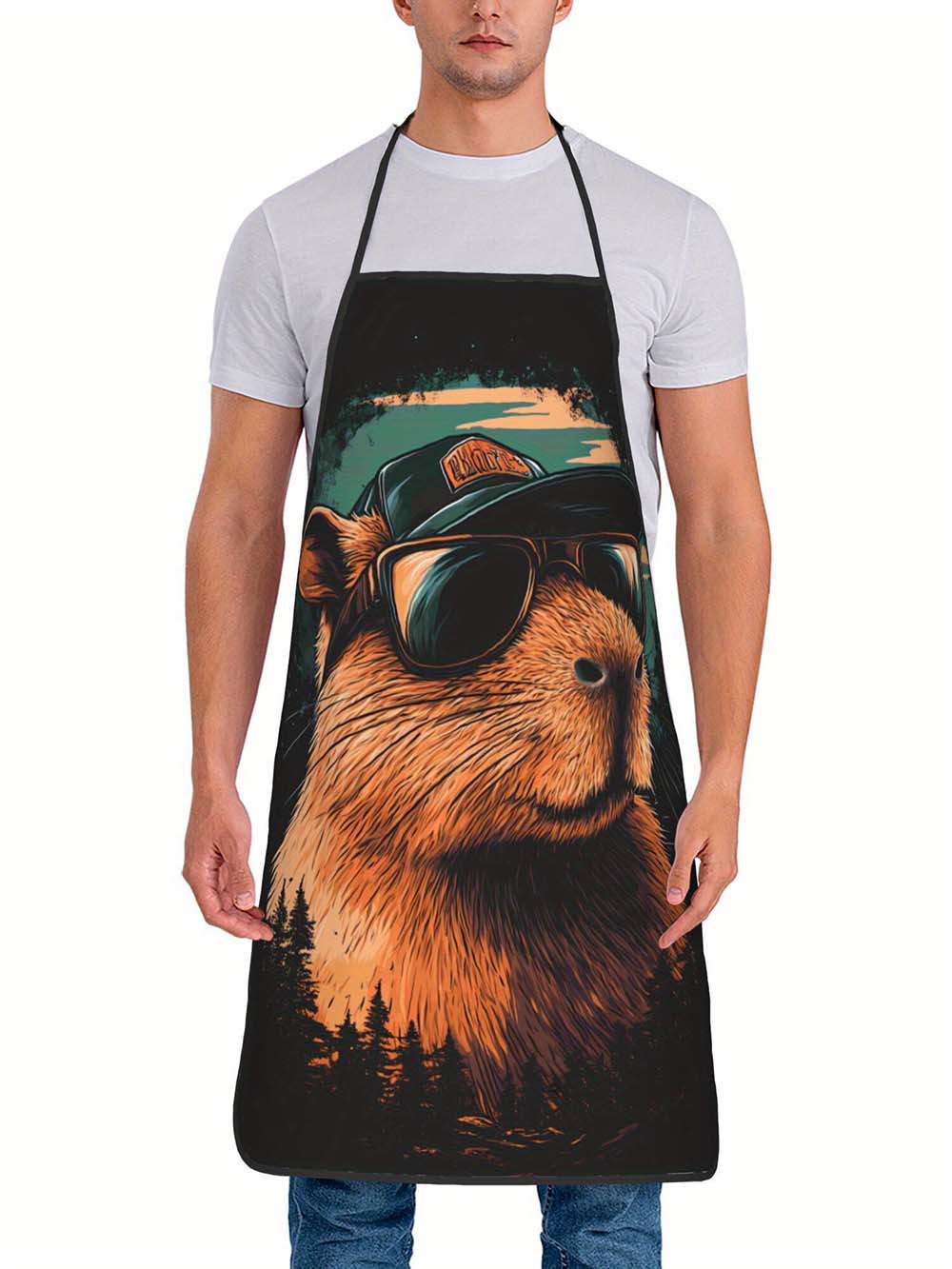 1pc  Cool Capybara Grilling Ap - Camping Cooking In Forest recension och pris