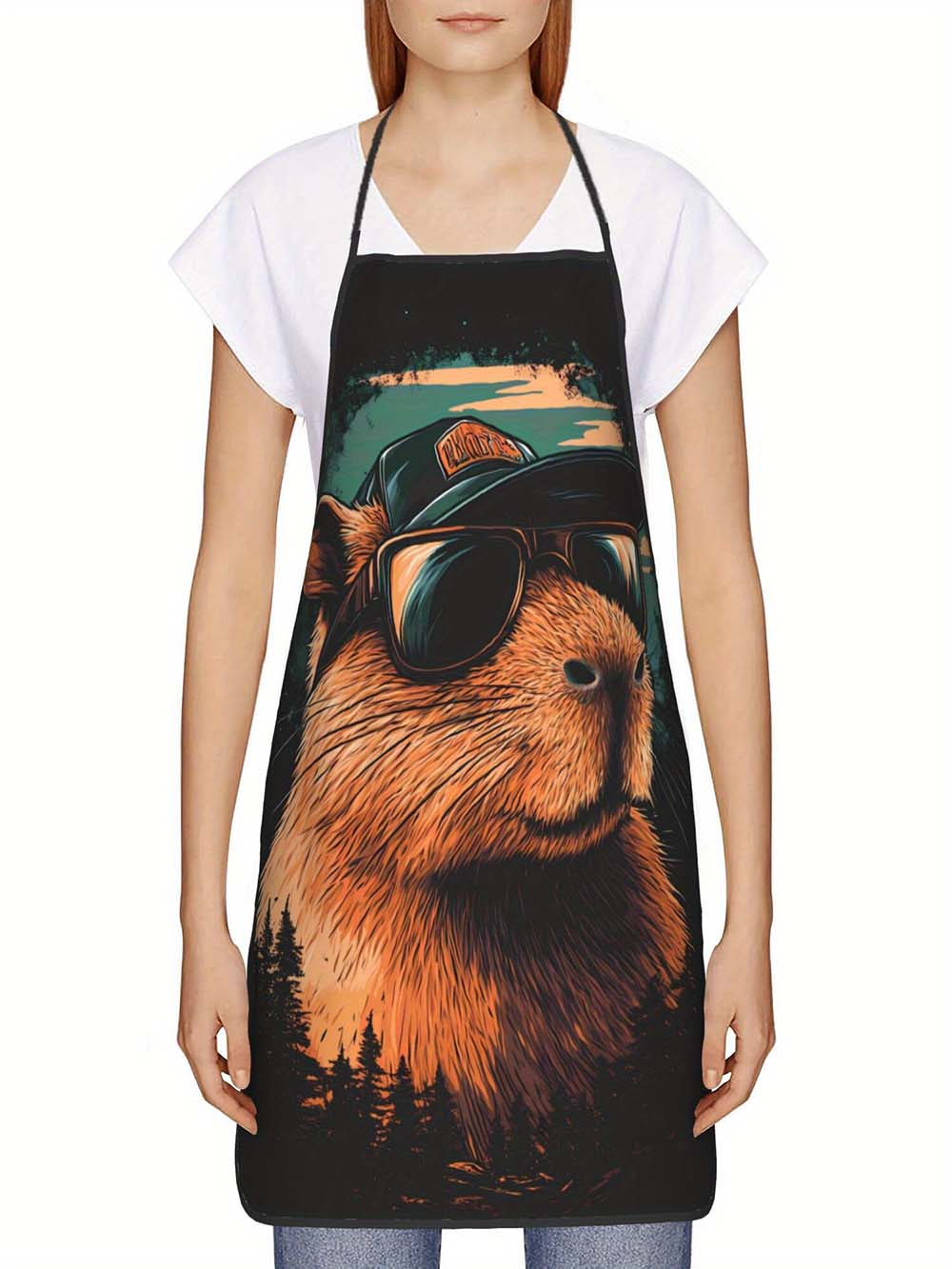 1pc  Cool Capybara Grilling Ap - Camping Cooking In Forest recension och pris
