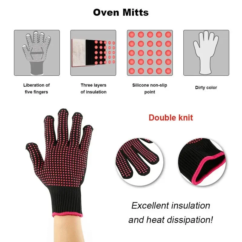 1 Pair Non-Slip Silicone BBQ G - Camping Cooking Device recension och pris