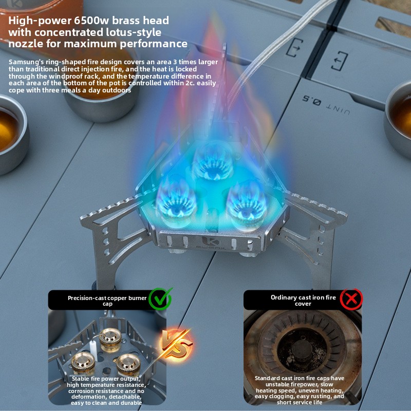 Portable Folding Camping Gas S - Camping Cooking Flame recension och pris