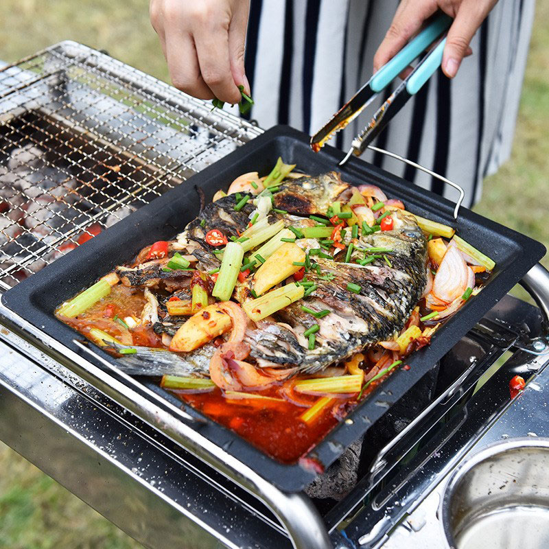 Outdoors Thick Square Grill Pa - Camping Cooking Set Non Stick recension och pris