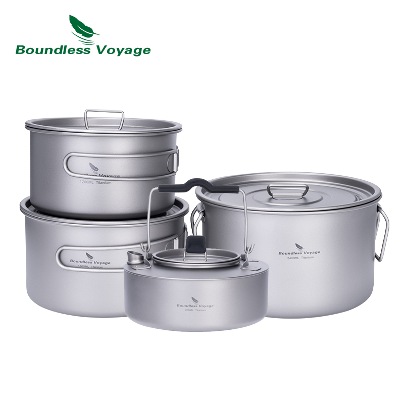 Boundless Voyage Titanium Pot  - Camping Cooking Set Non Stick recension och pris