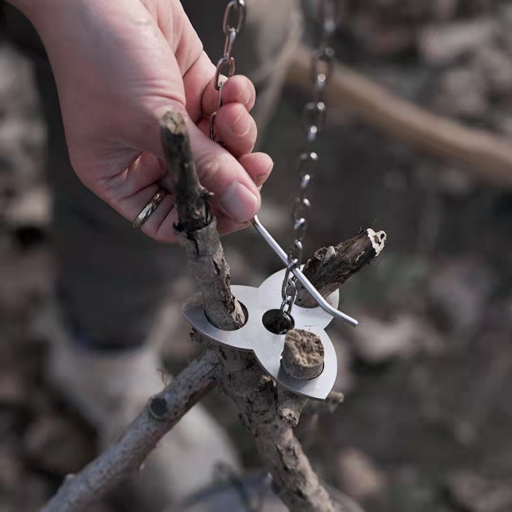Stainless Steel Camping Tripod - Camping Outdoor Cooking Set recension och pris