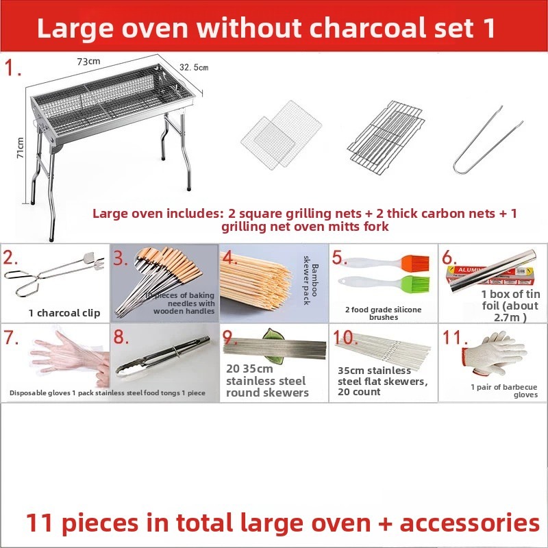 Large Folding Charcoal Barbecu - Camping Cooking Device recension och pris