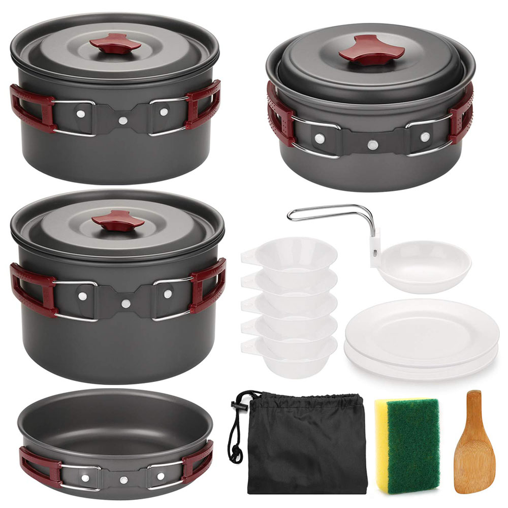 Outdoor Camping Cookware Kit N - Camping Cooking Set Non Stick recension och pris