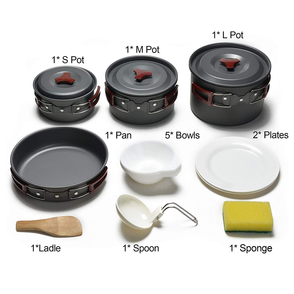 Outdoor Camping Cookware Kit N - Camping Cooking Set Non Stick recension och pris