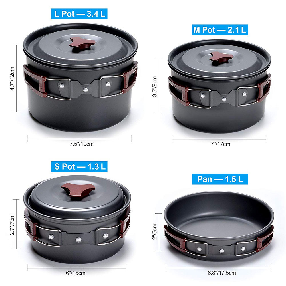Outdoor Camping Cookware Kit N - Camping Cooking Set Non Stick recension och pris